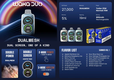 WAKA DUO 27000 PUFFS DISPOSABLE 5%